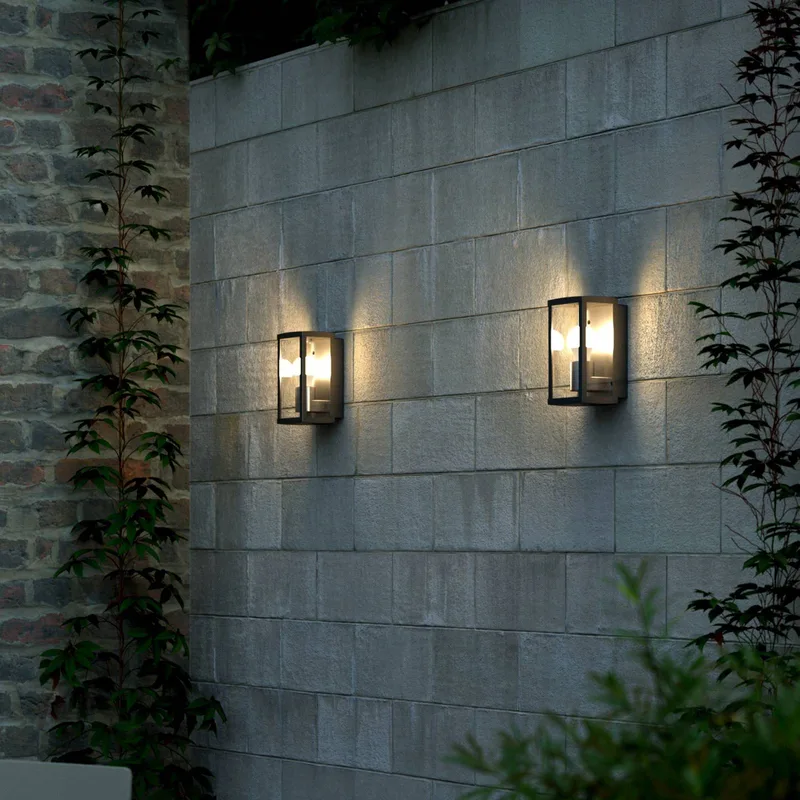 Buitenwandlamp Luchy, lantaarn, zwart, metaal, E27 van Nordlux in Zwart, Helder – productfoto 3 van 3