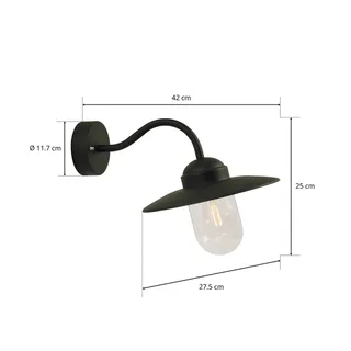 Luxembourg 22671003 Applique extérieure E27 noir de Nordlux en Noir, Transparent – photo produit 5 sur 5