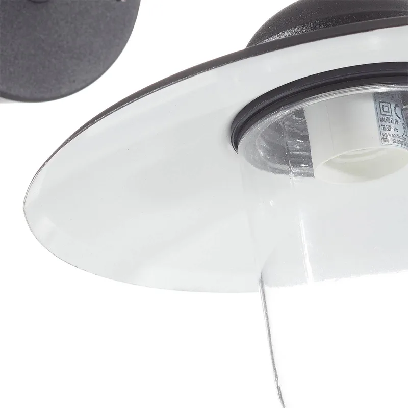 Luxembourg 22671003 Applique extérieure E27 noir de Nordlux en Noir, Transparent – photo produit 4 sur 5