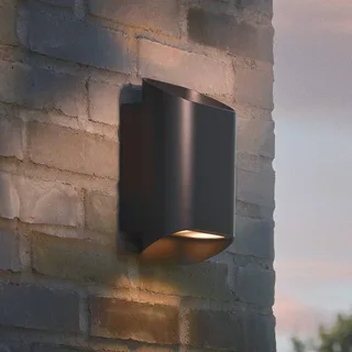 Buitenwandlamp Nico 22 Round, metaal, up/down, IP54 från Nordlux i Svart – produktbild 1 av 5