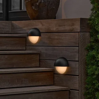 Buitenwandlamp Scorpius Round, zwart, kunststof de Nordlux en Noir, Blanc – photo produit 1 sur 2