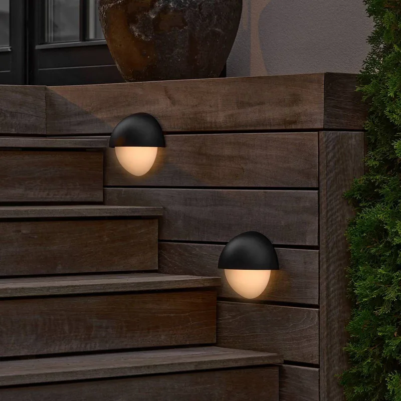 Buitenwandlamp Scorpius Round, zwart, kunststof de Nordlux en Noir, Blanc – photo produit 1 sur 2