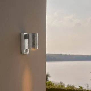 Tin Maxi Extérieur Applique Murale w/Capteur Galvanise Acier de Nordlux en Zink – photo produit 2 sur 5