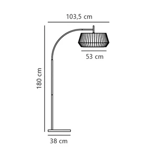 Dicte gulvlampe, tekstil, E27, beige fra Nordlux i Beige – produktbillede 3 af 3