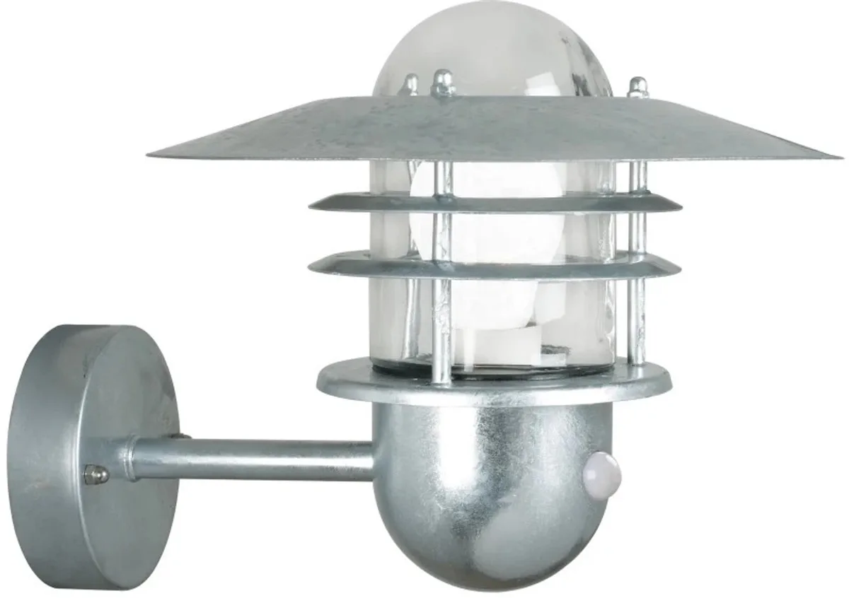 Doos 3x Nordlux Agger LED Wandlamp | 1x E27 Max 60W | ip44 | Dimbaar Bewegingssensor by Nordlux in Silver – product photo