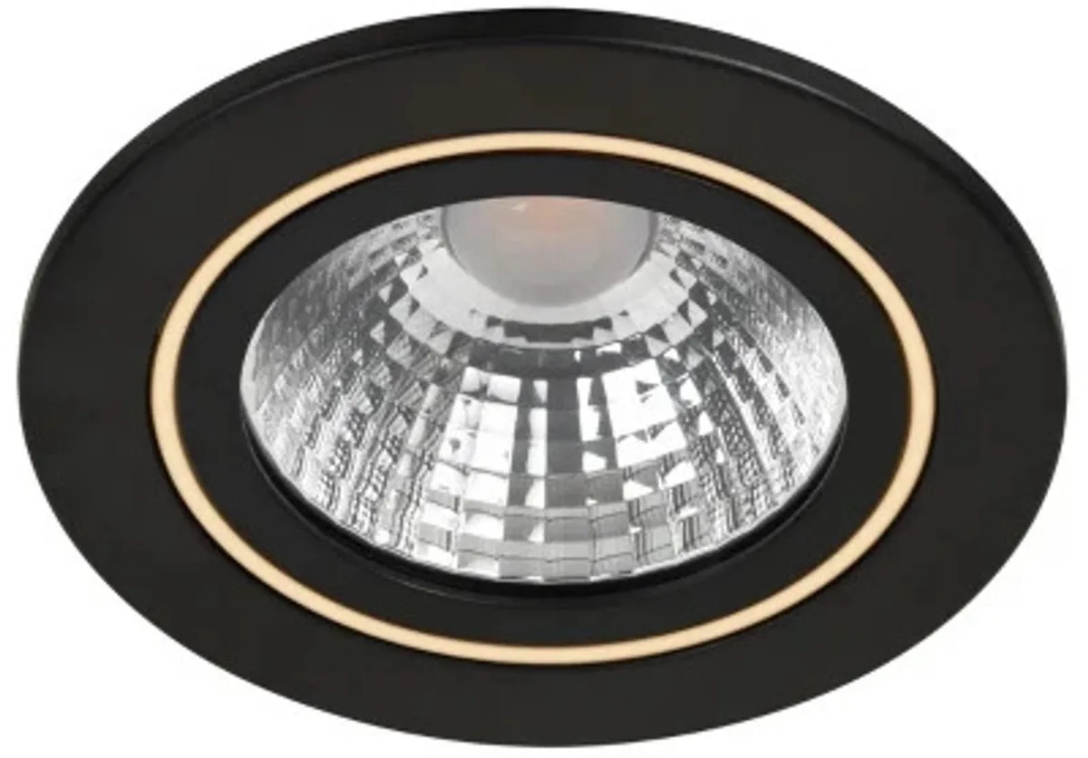Doos 3x Nordlux Alec Ø95mm LED Inbouwspot | 6.1W 3000K 480lm 830 | ip44 | Dimbaar de Nordlux en Noir – photo produit