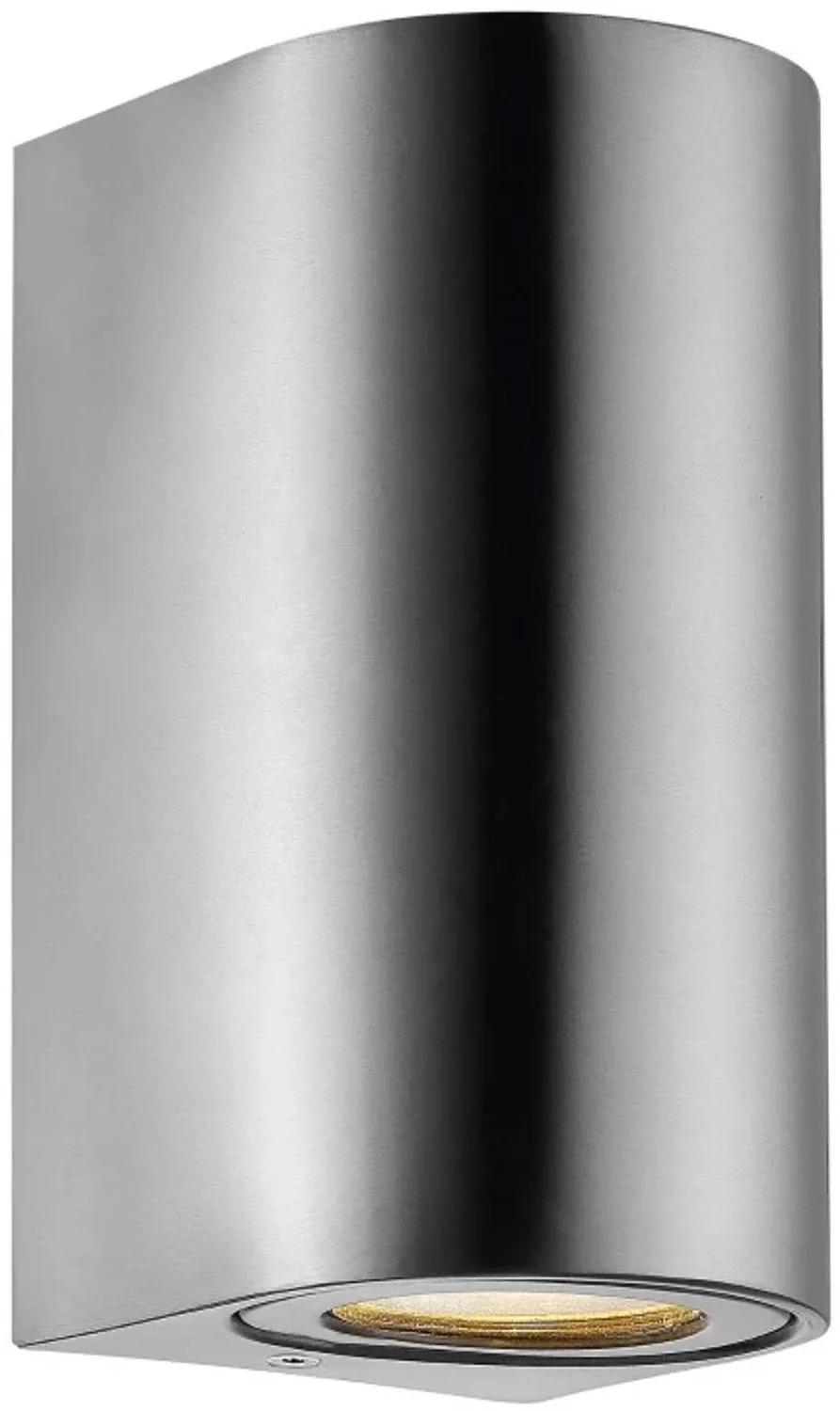 Doos 3x Nordlux Canto LED Wandlamp | 2x GU10 Max 28W | ip44 | Dimbaar | Zilver von Nordlux in Roestvaststaal ( RVS ) – Produktfoto
