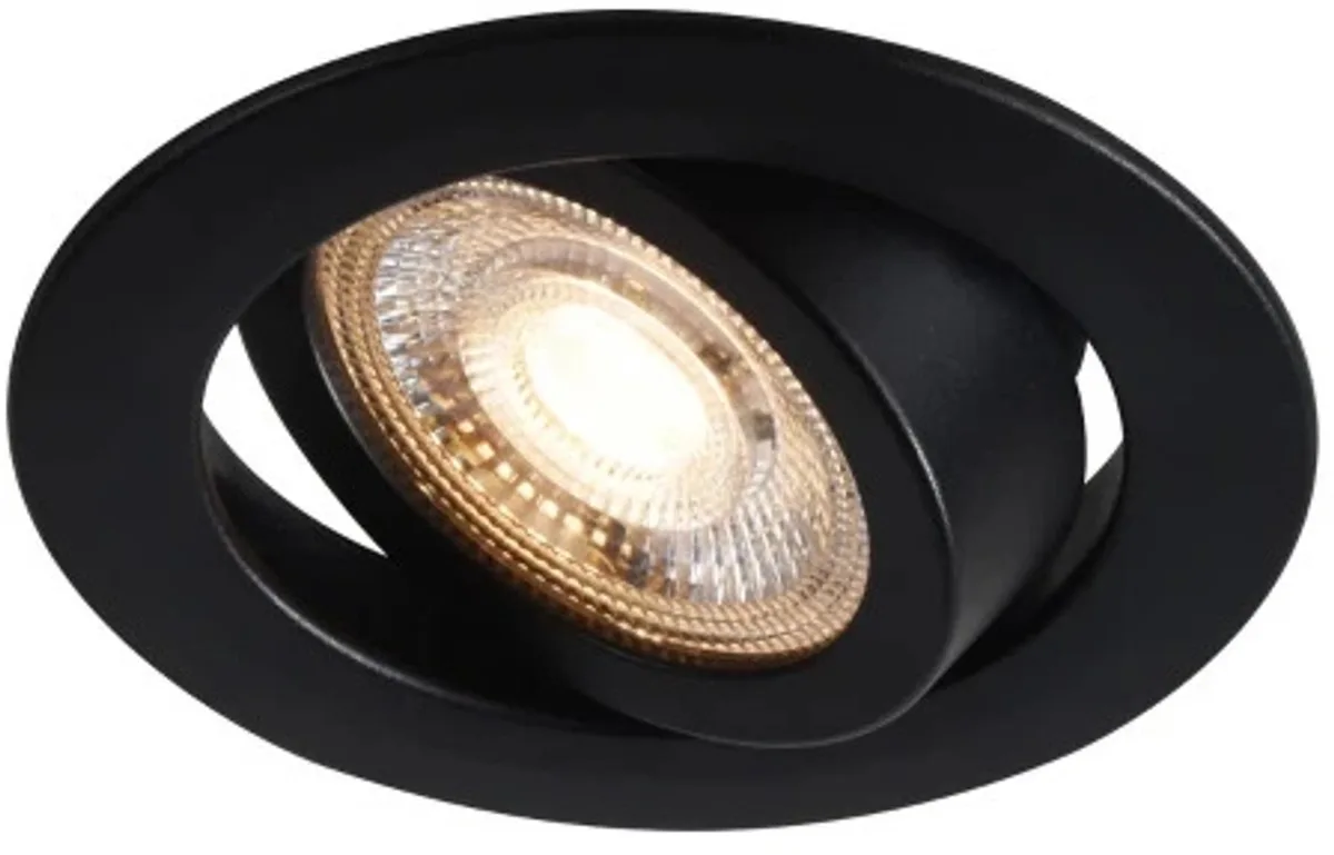 Doos 3x Nordlux Monolo LED Inbouwspot | 4.8W 3000K 450lm 830 | Dimbaar von Nordlux in Schwarz – Produktfoto