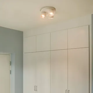Downlight Pitcher, wit/zilver, 3-lamps, rond, metaal fra Nordlux i Hvid, Sølv – produktbillede 1 af 3