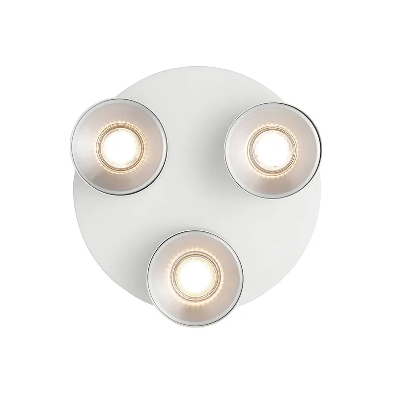 Downlight Pitcher, wit/zilver, 3-lamps, rond, metaal fra Nordlux i Hvid, Sølv – produktbillede 3 af 3