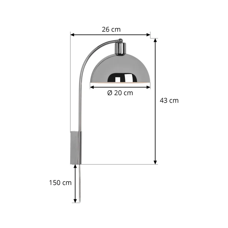 Ellen 20 Wandleuchte Chrome von Nordlux in Chrom – Produktfoto 2 von 2