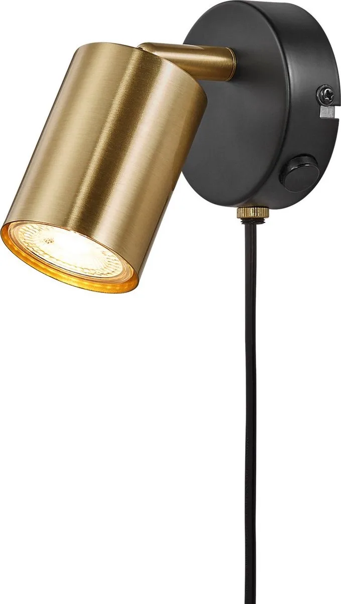 Explore-wandlamp-GU10-messing/zwart fra Nordlux i Messing – produktbillede