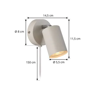 Petit spot mural avec prise secteur Explore de Nordlux en Beige – photo produit 3 sur 3