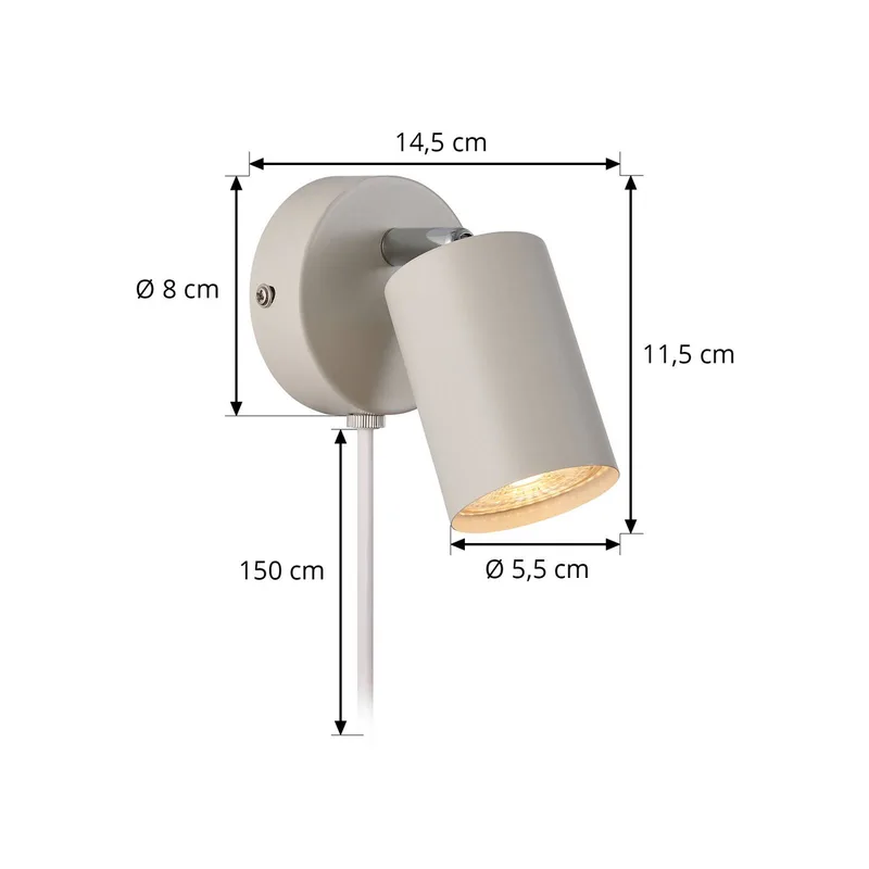 Petit spot mural avec prise secteur Explore de Nordlux en Beige – photo produit 3 sur 3