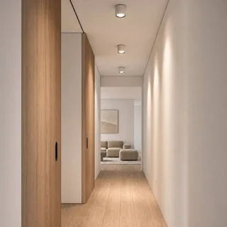 Fallon Surface-downlight-3 step Moodmaker™ dimming, hvid og stål fra Nordlux i Hvid, RVS (geborsteld) – produktbillede 2 af 4