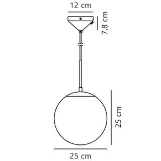Grant pendellampa i mässing med glaskula Ø 25cm från Nordlux i Vit, Mässing – produktbild 3 av 4