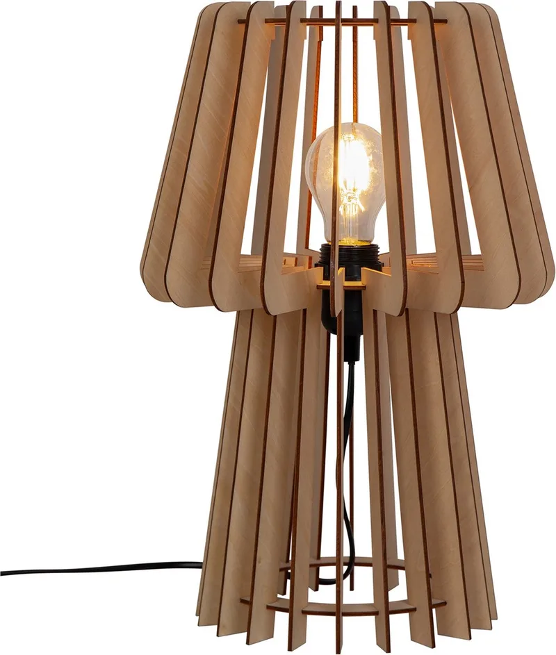 Groa-tafellamp-E27-blank hout von Nordlux in Natur – Produktfoto