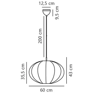 Hanglamp Aeron 60 met stoffen kap Ø 60 cm by Nordlux in White – product photo 4 of 4
