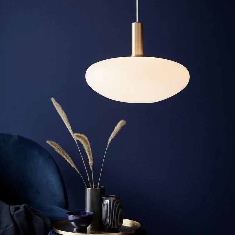 Alton 35 48973001 Luminaire à suspendre E27 60 W opale de Nordlux en Opaalwit, Laiton, Noir – photo produit 1 sur 3