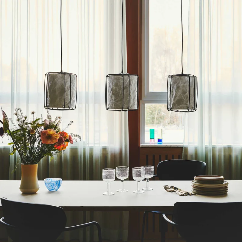 Hanglamp Cardine, 3-lamps, papier, metaal fra Nordlux i Hvid, Sort – produktbillede 2 af 4