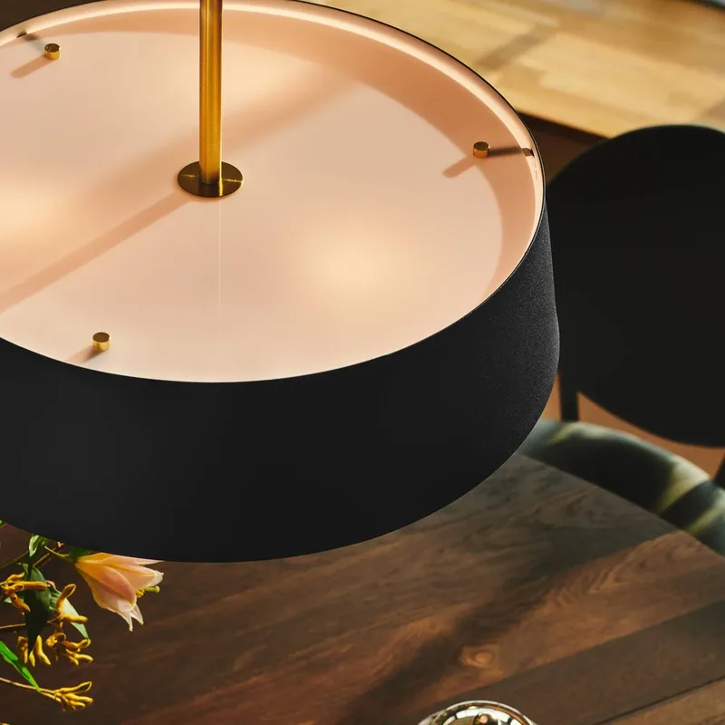 Pendelleuchte Clasi 45 in Schwarz mit Diffusoren von Nordlux in Schwarz, Gold – Produktfoto 2 von 2