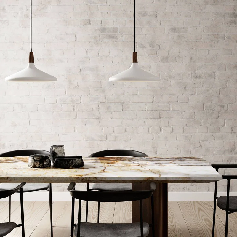 DFTP by Nordlux Hänglampa Nori Ø 39 cm, vit från Nordlux i Vit, Donker hout – produktbild 1 av 4