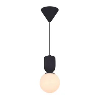 Hanglamp Sadie, zwart, Ø 15 cm, glas/keramiek fra Nordlux i Sort, Opaal – produktbillede 1 af 4