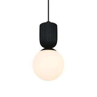 Hanglamp Sadie, zwart, Ø 15 cm, glas/keramiek fra Nordlux i Sort, Opaal – produktbillede 2 af 4