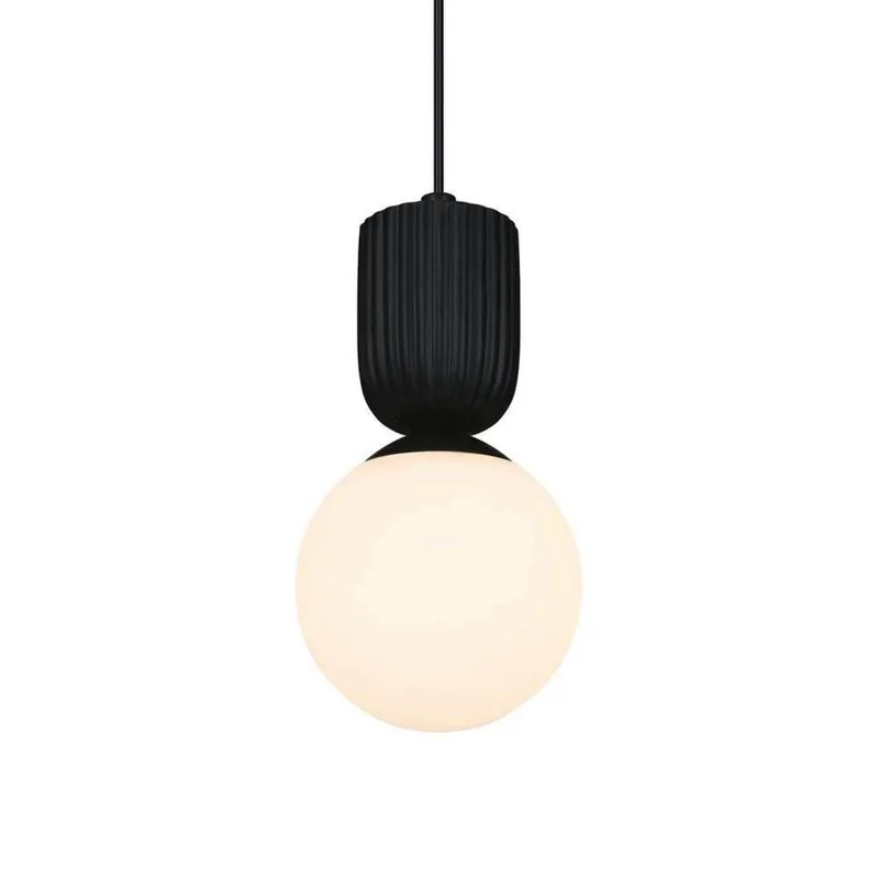 Hanglamp Sadie, zwart, Ø 15 cm, glas/keramiek fra Nordlux i Sort, Opaal – produktbillede 2 af 4