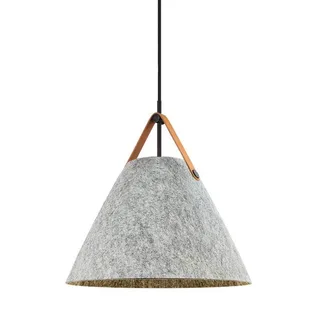 Hanglamp Strap, Ø 36 cm, metaal/leer fra Nordlux i Lysegrå – produktbillede 1 af 5