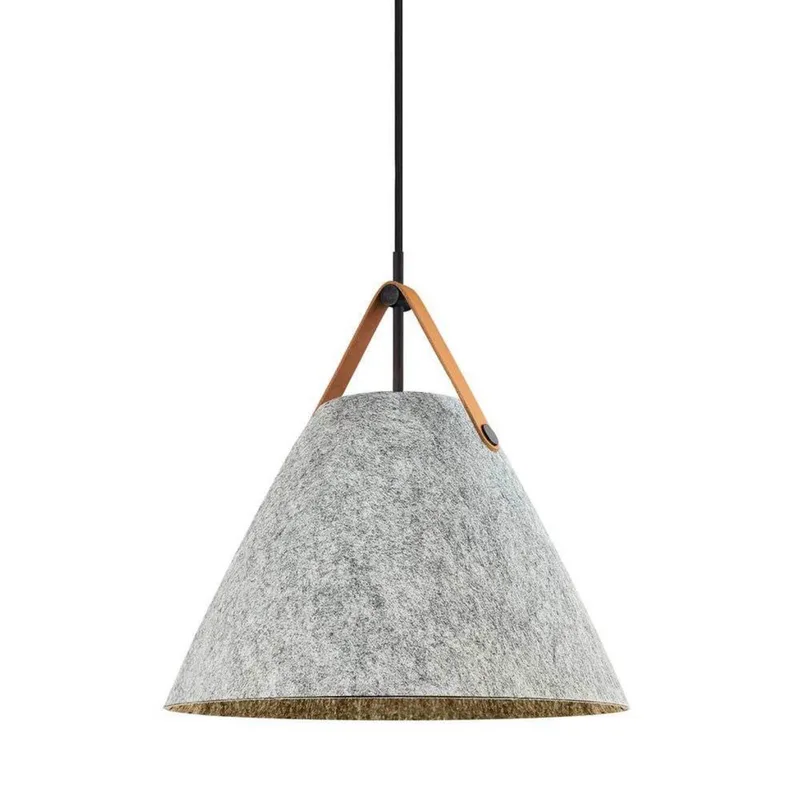 Hanglamp Strap, Ø 36 cm, metaal/leer fra Nordlux i Lysegrå – produktbillede 1 af 5