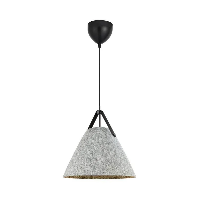 Hanglamp Strap, Ø 36 cm, metaal/leer fra Nordlux i Lysegrå – produktbillede 2 af 5