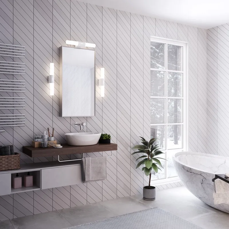 Helva Double Basic Badkamer Wandlamp - 3000K de Nordlux en Blanc – photo produit