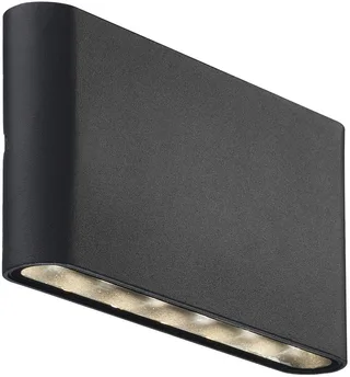 Kinver udendørs LED-væglampe i flad form, sort fra Nordlux i Sort – produktbillede 1 af 2