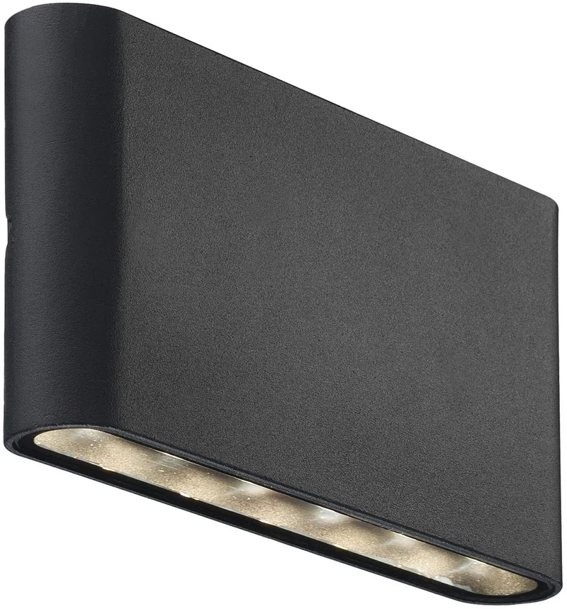 Kinver udendørs LED-væglampe i flad form, sort fra Nordlux i Sort – produktbillede 1 af 2
