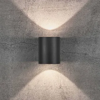 LED buiten wandlamp Canto 2, zwart, 10 cm, up/down, IP44 fra Nordlux i Sort, Gestructureerd – produktbillede 1 af 5