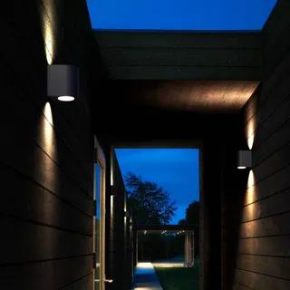 LED buiten wandlamp Canto 2, zwart, 10 cm, up/down, IP44 fra Nordlux i Sort, Gestructureerd – produktbillede 4 af 5