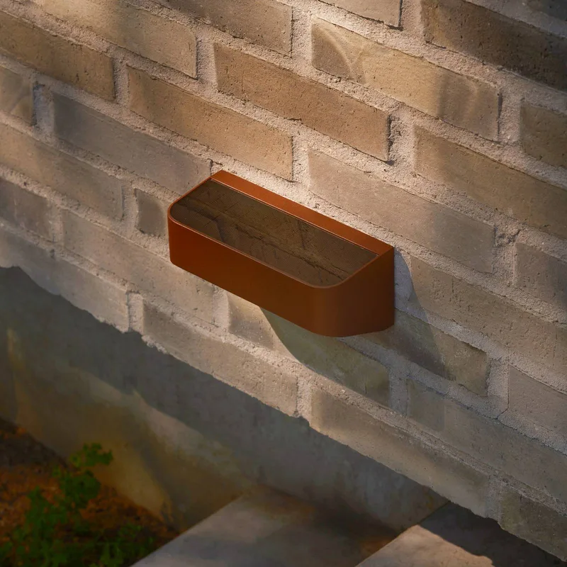 LED buiten wandlamp Marcellio, sensor, IP54 de Nordlux en Marron – photo produit 2 sur 5