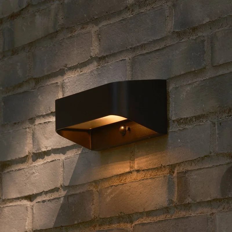 LED buiten wandlamp Marcellio, sensor, IP54 von Nordlux in Schwarz – Produktfoto 1 von 5