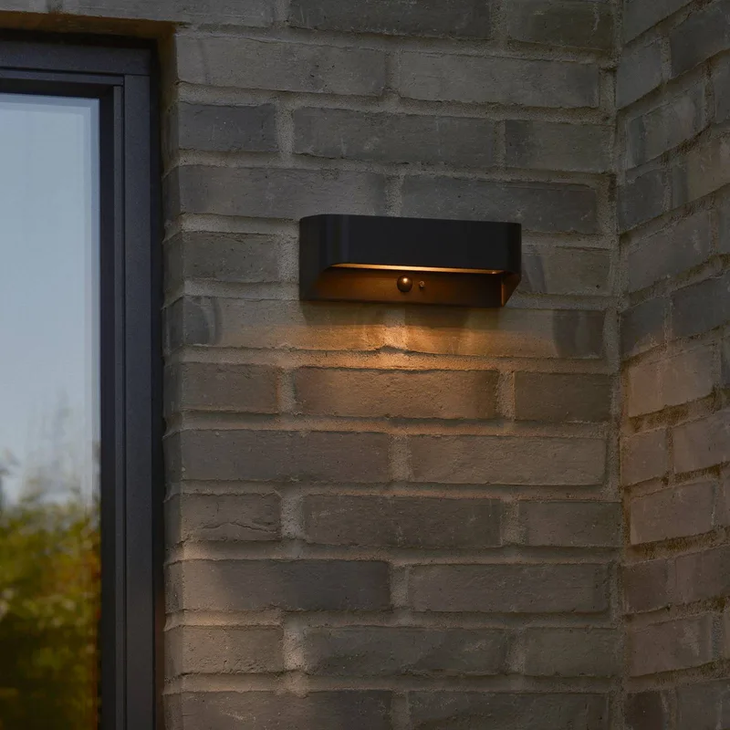 LED buiten wandlamp Marcellio, sensor, IP54 von Nordlux in Schwarz – Produktfoto 2 von 5