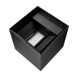 LED buiten wandlamp Milda kubi, up/down, aluminium från Nordlux i Svart – produktbild 1 av 3