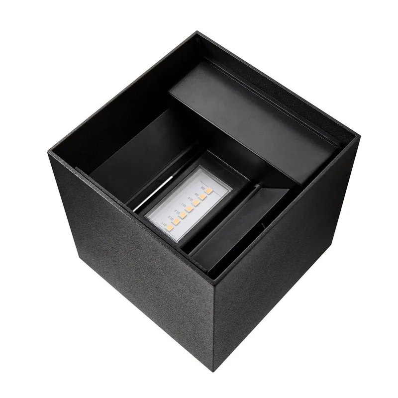 LED buiten wandlamp Milda kubi, up/down, aluminium från Nordlux i Svart – produktbild 1 av 3