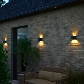 LED buiten wandlamp Milda kubi, up/down, aluminium från Nordlux i Svart – produktbild 3 av 3
