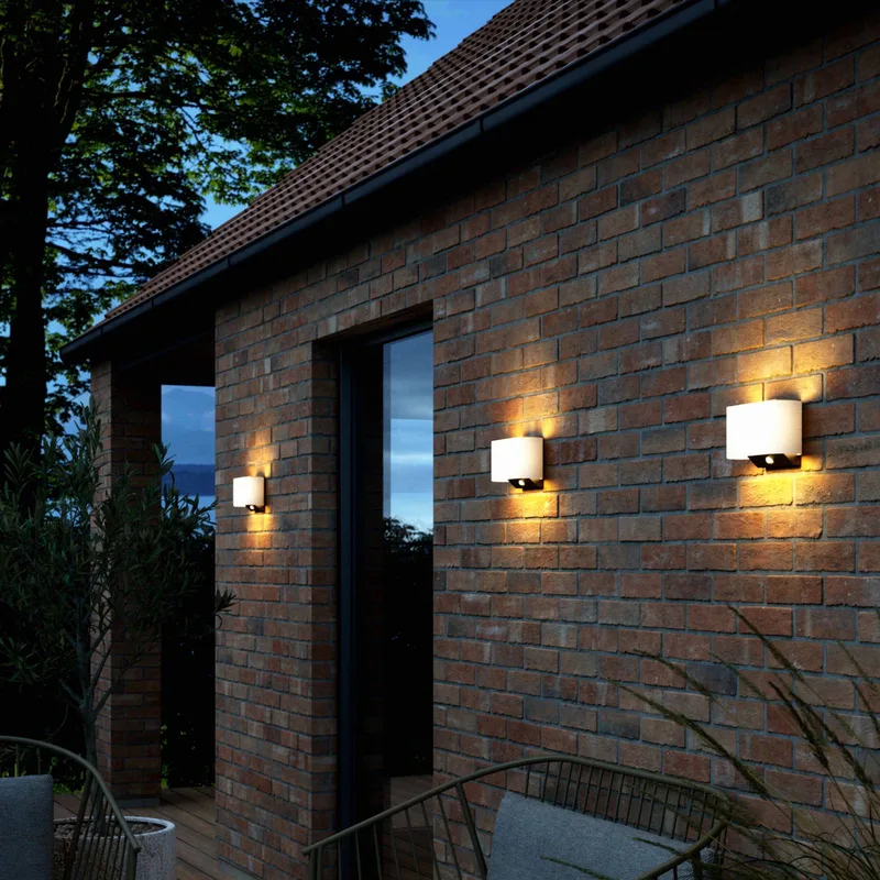 LED buiten wandlamp Piola, kunststof, sensor från Nordlux i Vit, Svart – produktbild 1 av 5