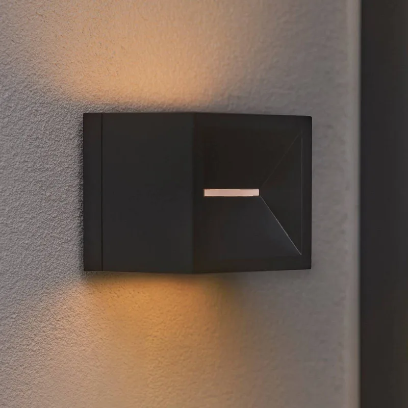 LED buiten wandlamp Rivo, metaal, IP54, up/down de Nordlux en Noir – photo produit 1 sur 5
