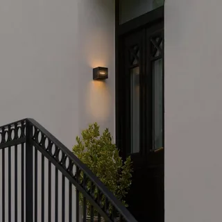 LED buiten wandlamp Rivo, metaal, IP54, up/down de Nordlux en Noir – photo produit 2 sur 5