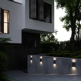 LED buitenwandlamp Asbol met sjablonen de Nordlux en Noir – photo produit 3 sur 5