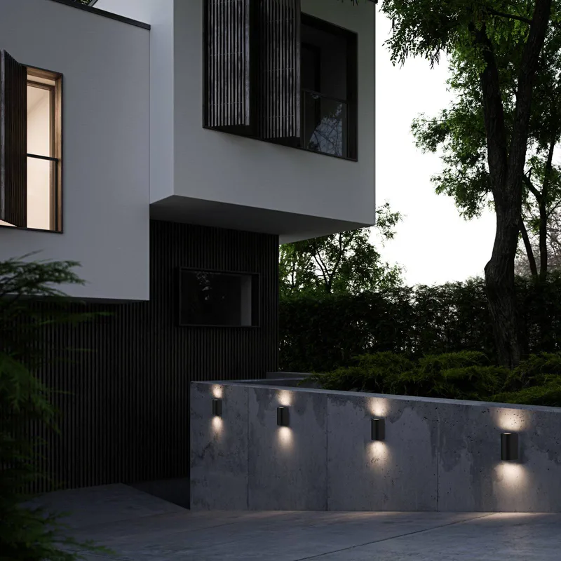 LED buitenwandlamp Asbol met sjablonen de Nordlux en Noir – photo produit 3 sur 5