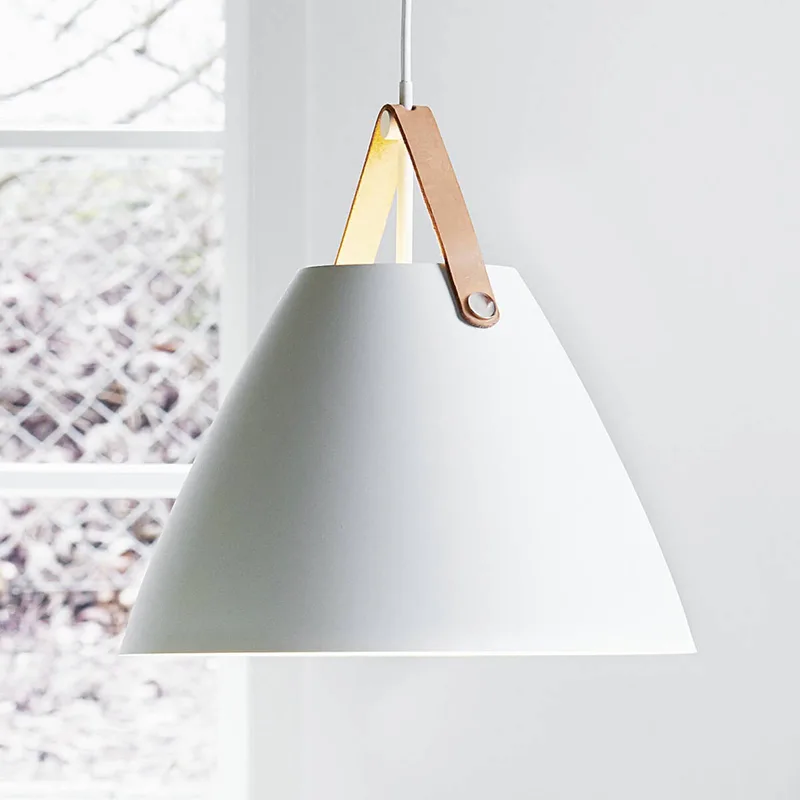 LED-Pendelleuchte Strap 36, weiß von Nordlux in Weiß, Braun, Schwarz – Produktfoto 1 von 5