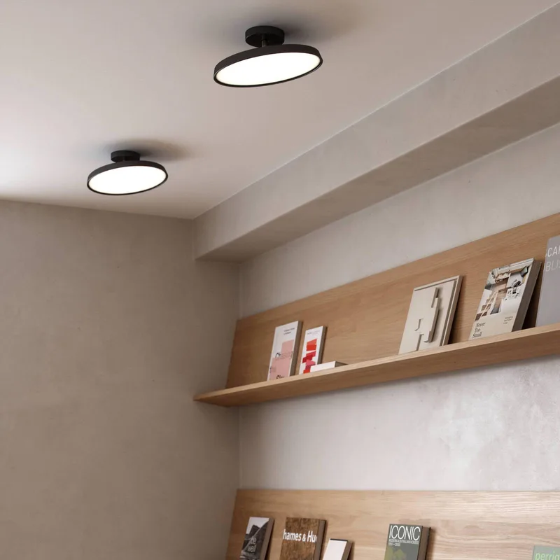 LED plafondlamp Kaito 2 Pro, Ø 30 cm, zwart, afstand von Nordlux in Schwarz, Messing – Produktfoto 2 von 2